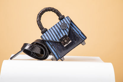 Micro ÀṢÀ Top Handle Bag With Interchangeable Flap - Blue