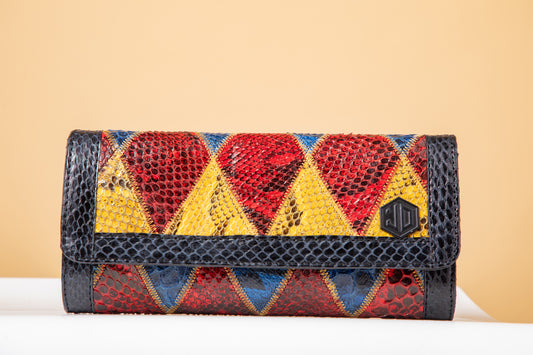KÍKẸ́ Patchwork Clutch Bag - Red